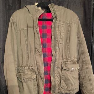 Green Hollister Hooded Jacket